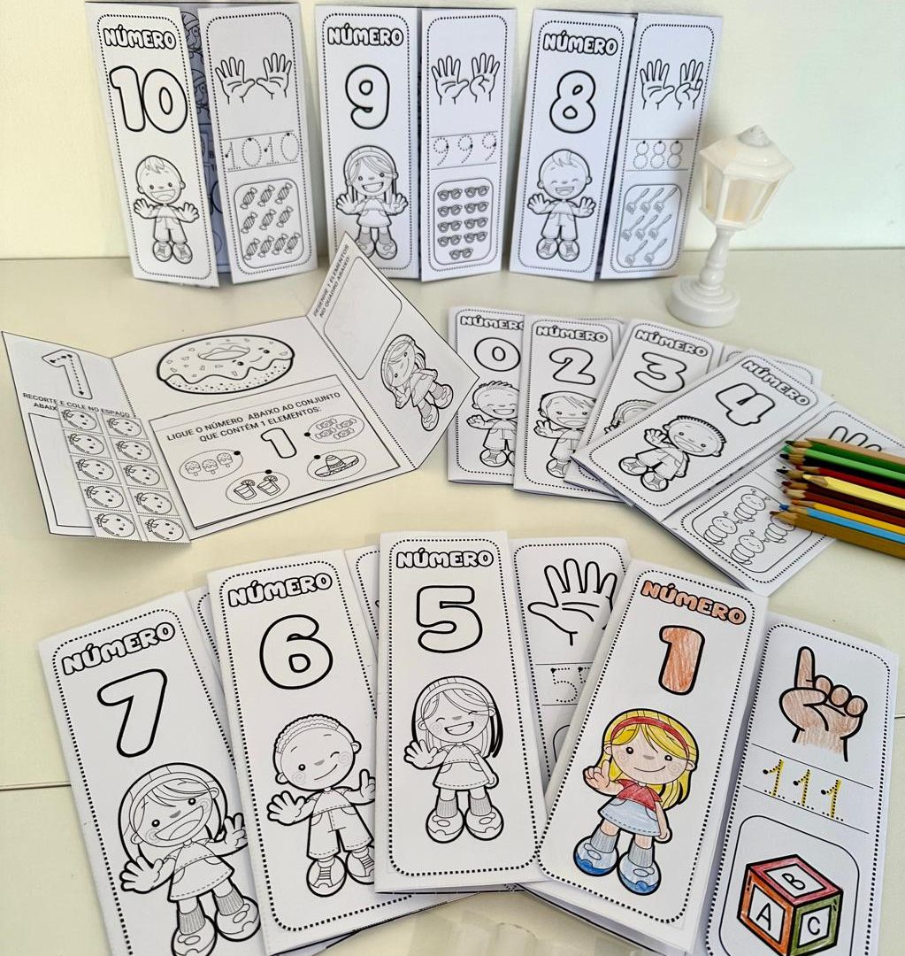 Lapbook dos Numerais para trabalhar os numerais de 0 a 10
