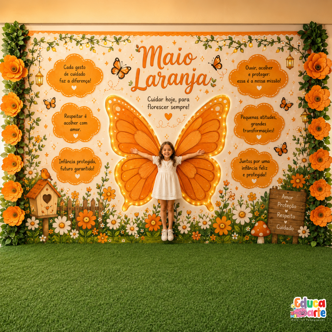 PAINEL BORBOLETA MAIO LARANJA